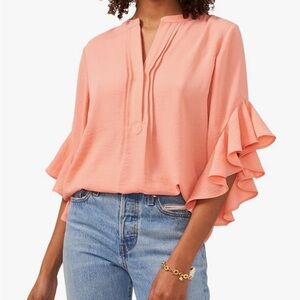 Vince Camuto Coral Ruffle Sleeve Blouse